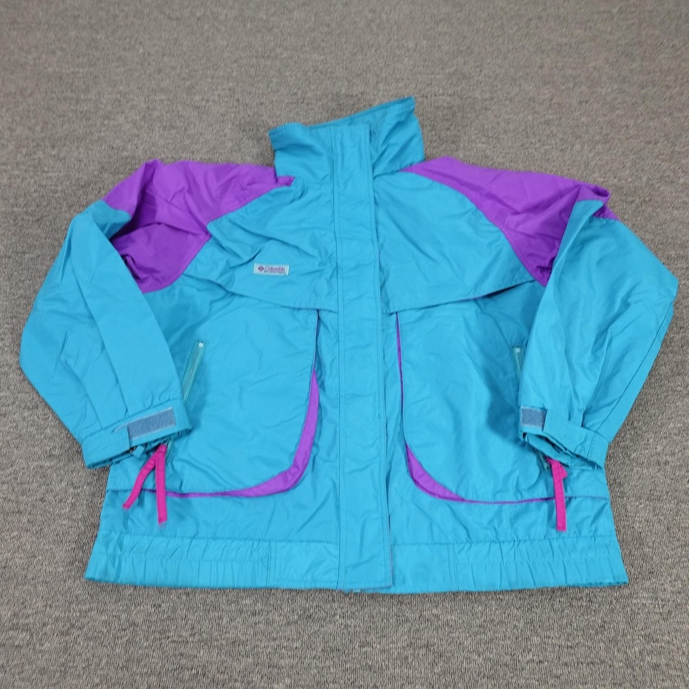 Vintage Columbia Jacket Womens Large Blue Purple Powder Keg Ski Parka 90s